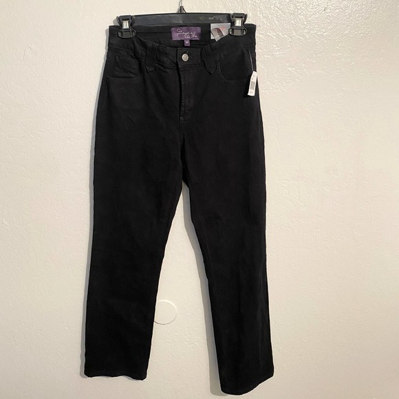 NYDJ Denim - Not Your Daughters Jeans High Rise Straight Jeans Black Size 4P